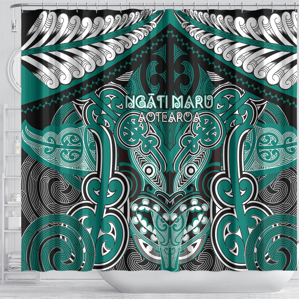 Aotearoa Iwi Ngati Maru Shower Curtain Maori Kowhaiwhai Pattern