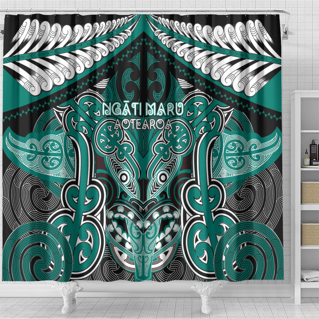 Aotearoa Iwi Ngati Maru Shower Curtain Maori Kowhaiwhai Pattern
