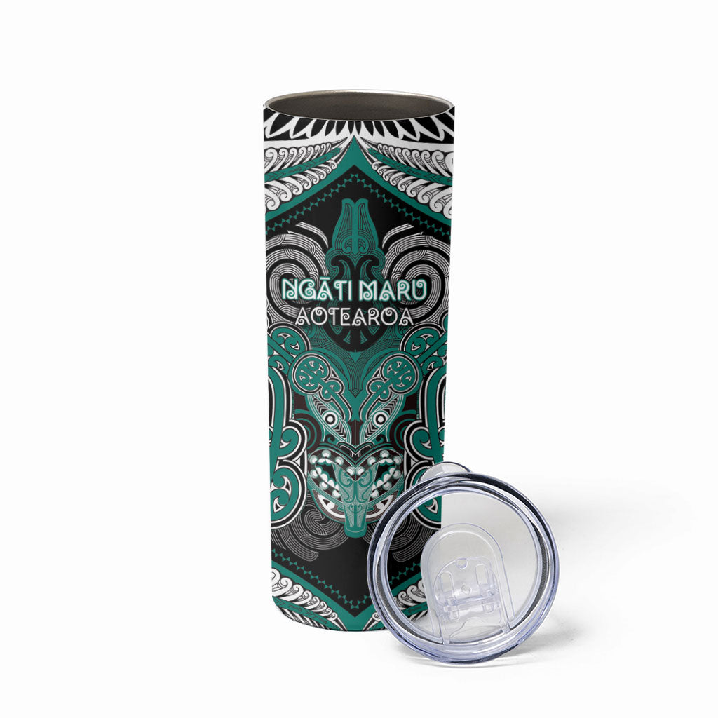 Aotearoa Iwi Ngati Maru Personalised Skinny Tumbler Maori Kowhaiwhai Pattern
