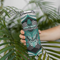 Aotearoa Iwi Ngati Maru Personalised Skinny Tumbler Maori Kowhaiwhai Pattern