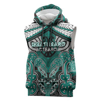 Aotearoa Iwi Ngati Maru Personalised Sleeveless Hoodie Maori Kowhaiwhai Pattern
