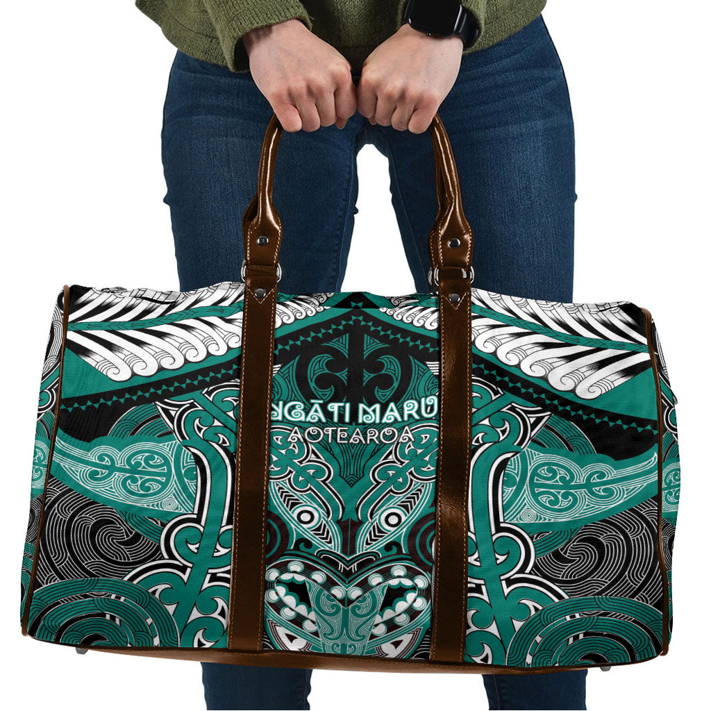 Aotearoa Iwi Ngati Maru Travel Bag Maori Kowhaiwhai Pattern