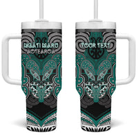 Aotearoa Iwi Ngati Maru Personalised Tumbler With Handle Maori Kowhaiwhai Pattern