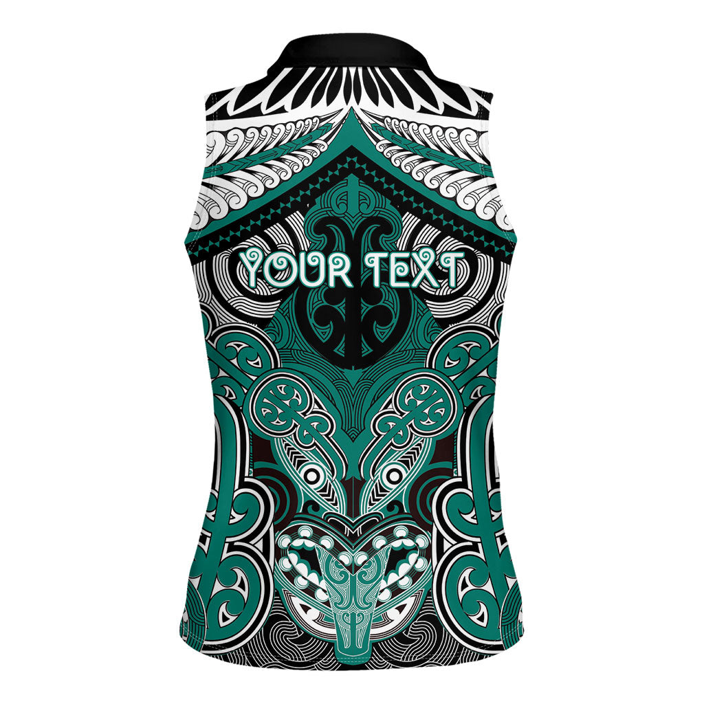 Aotearoa Iwi Ngati Maru Personalised Women Sleeveless Polo Shirt Maori Kowhaiwhai Pattern