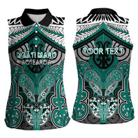 Aotearoa Iwi Ngati Maru Personalised Women Sleeveless Polo Shirt Maori Kowhaiwhai Pattern