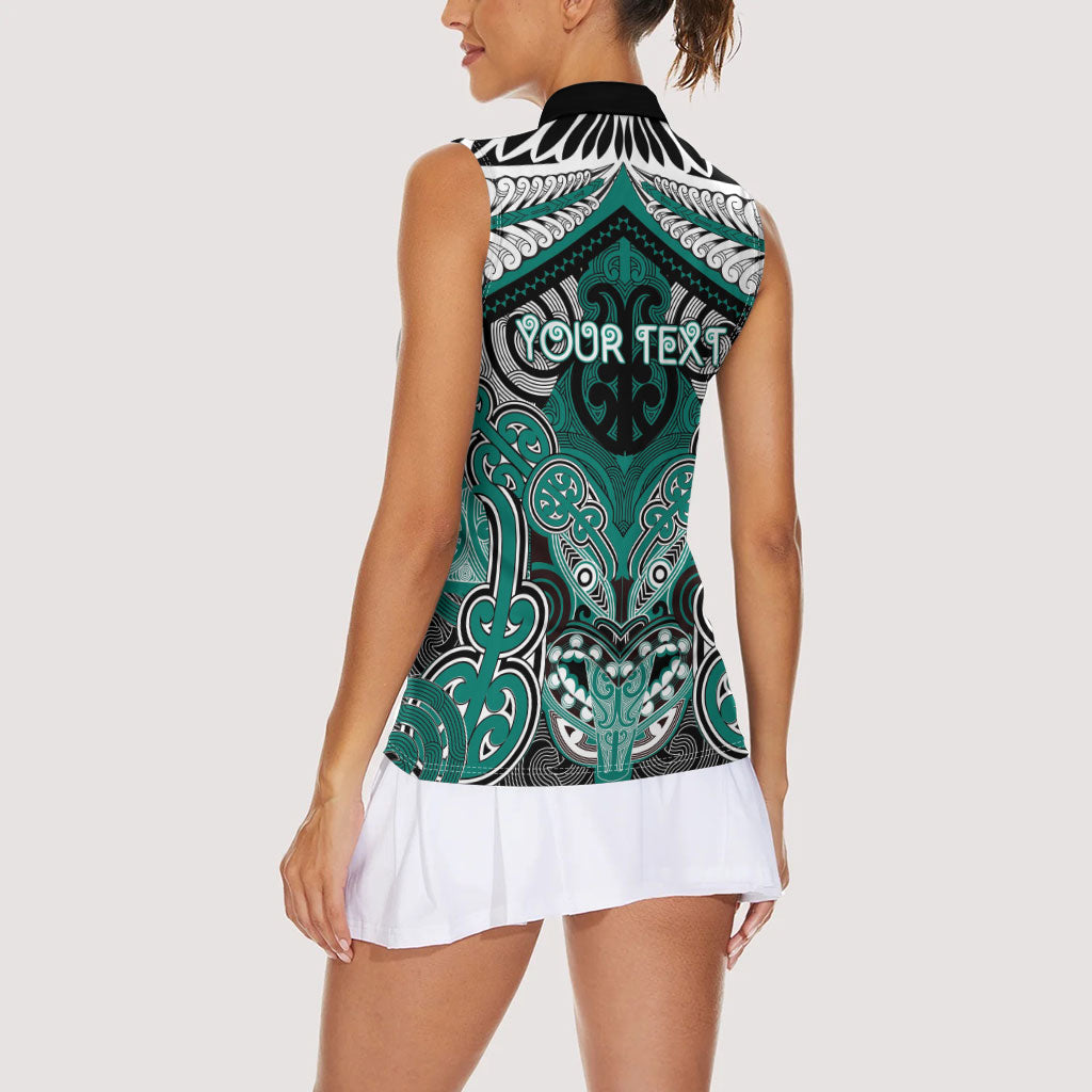Aotearoa Iwi Ngati Maru Personalised Women Sleeveless Polo Shirt Maori Kowhaiwhai Pattern