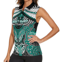 Aotearoa Iwi Ngati Maru Personalised Women Sleeveless Polo Shirt Maori Kowhaiwhai Pattern
