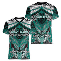 Aotearoa Iwi Ngati Maru Personalised Women V-Neck T-Shirt Maori Kowhaiwhai Pattern