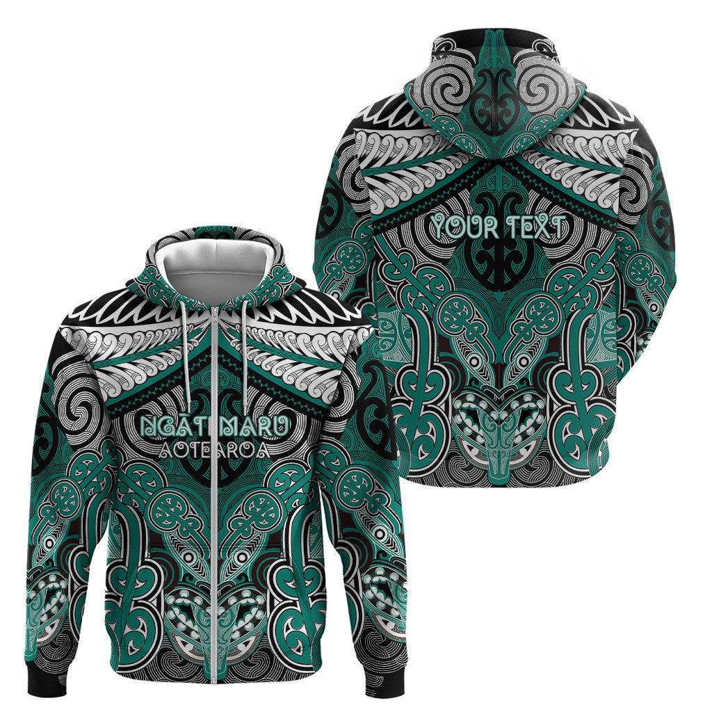 Aotearoa Iwi Ngati Maru Personalised Zip Hoodie Maori Kowhaiwhai Pattern
