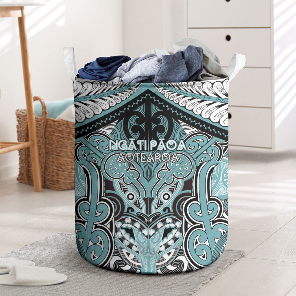 Aotearoa Iwi Ngati Paoa Laundry Basket Maori Kowhaiwhai Pattern