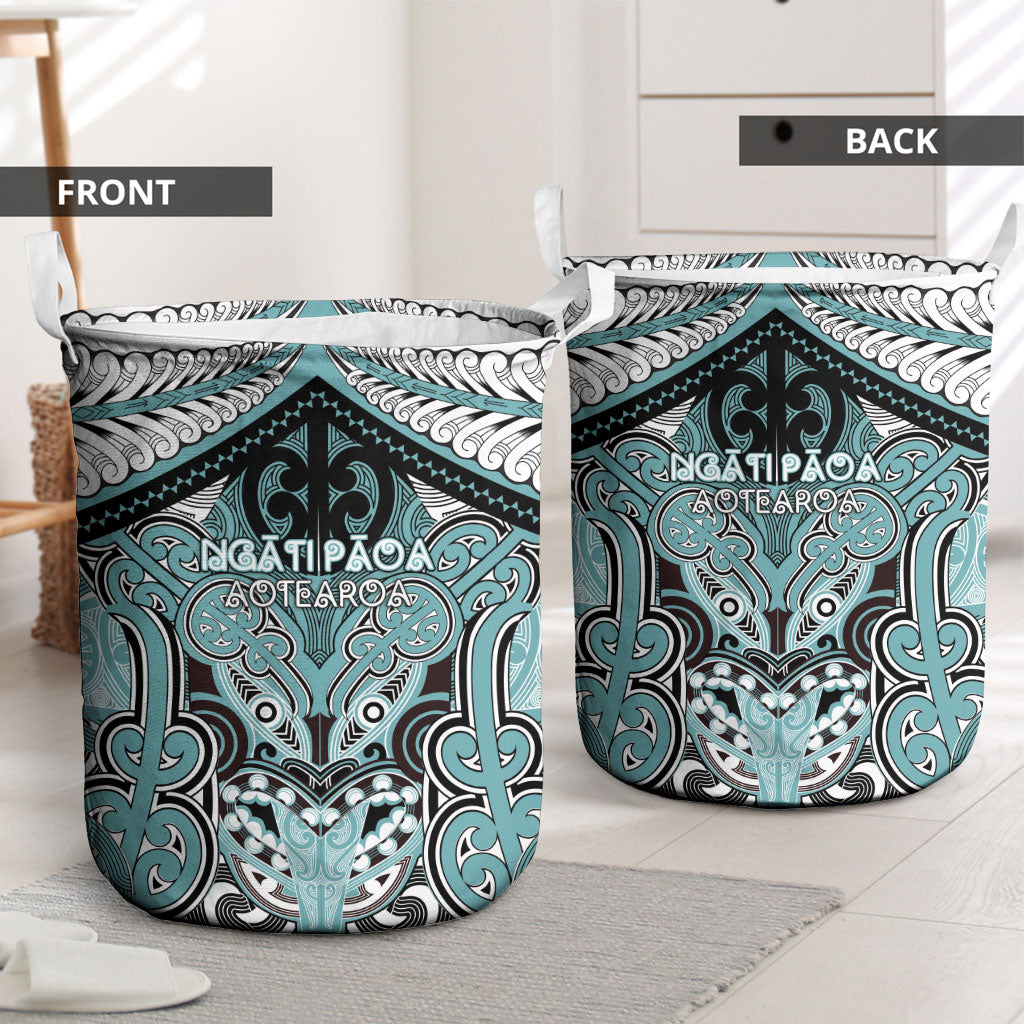 Aotearoa Iwi Ngati Paoa Laundry Basket Maori Kowhaiwhai Pattern