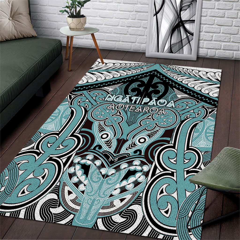 Aotearoa Iwi Ngati Paoa Area Rug Maori Kowhaiwhai Pattern