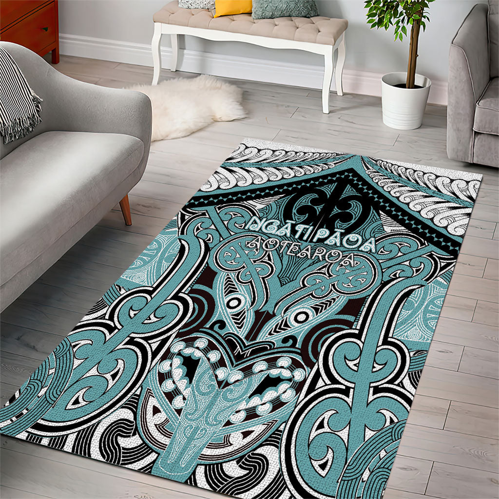 Aotearoa Iwi Ngati Paoa Area Rug Maori Kowhaiwhai Pattern