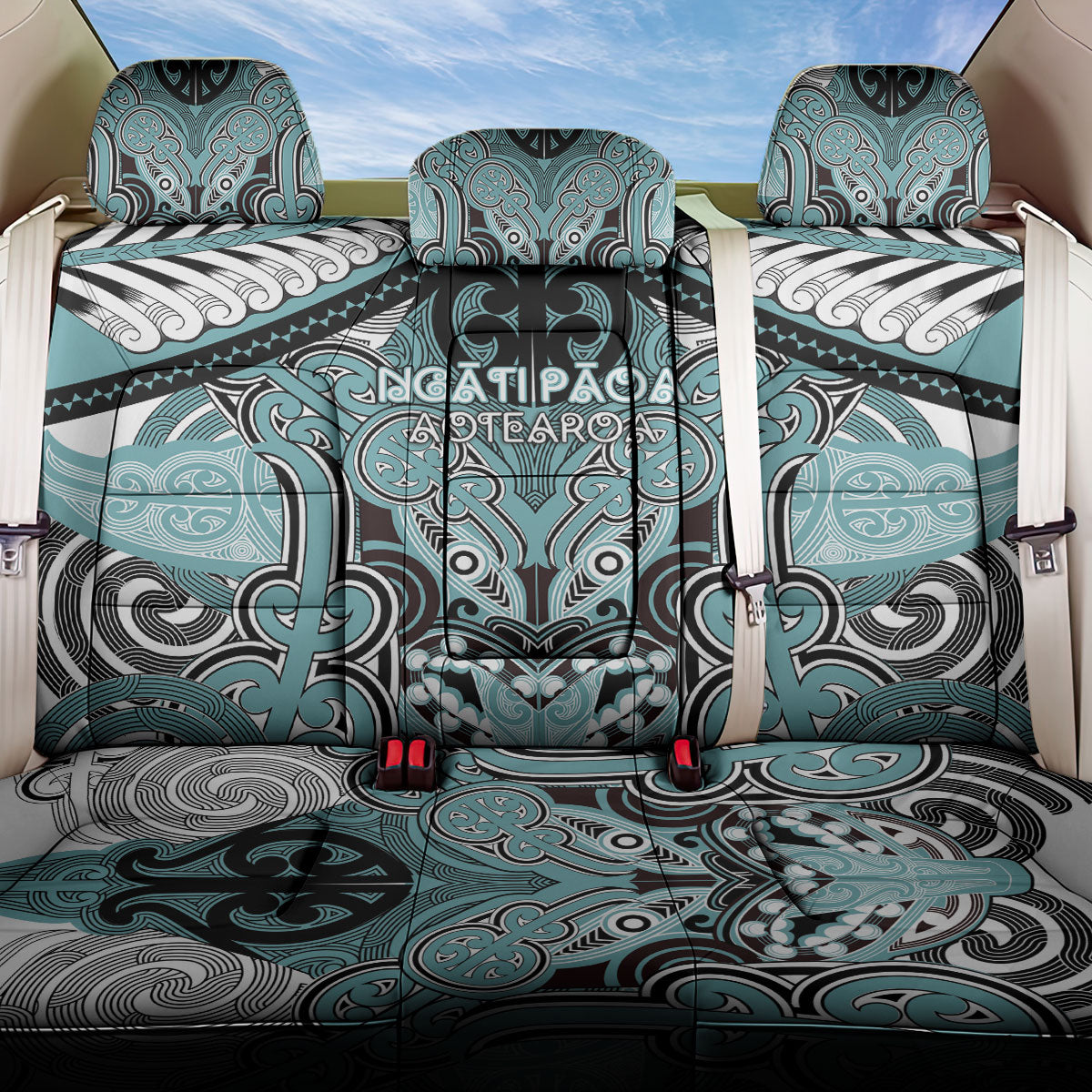 Aotearoa Iwi Ngati Paoa Back Car Seat Cover Maori Kowhaiwhai Pattern