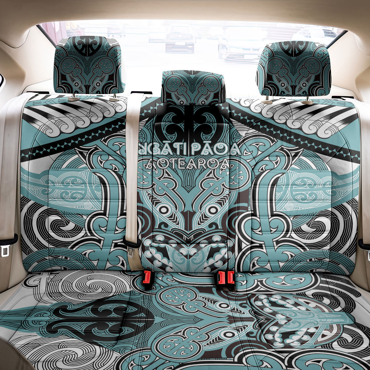 Aotearoa Iwi Ngati Paoa Back Car Seat Cover Maori Kowhaiwhai Pattern