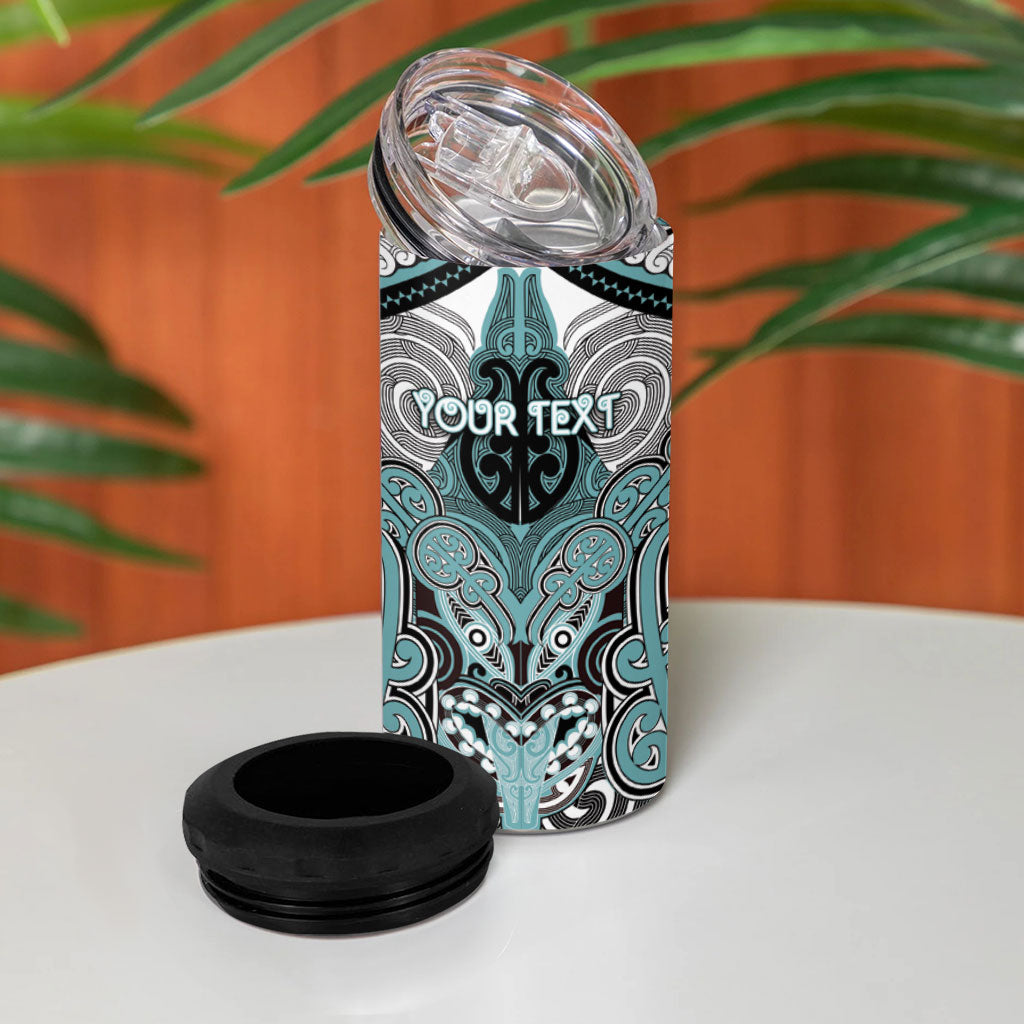 Aotearoa Iwi Ngati Paoa Personalised 4 in 1 Can Cooler Tumbler Maori Kowhaiwhai Pattern