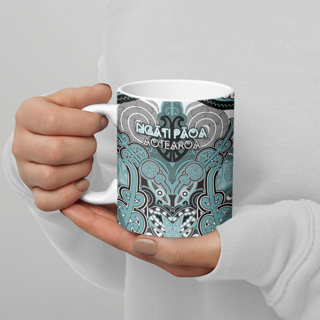 Aotearoa Iwi Ngati Paoa Personalised Ceramic Mug Maori Kowhaiwhai Pattern