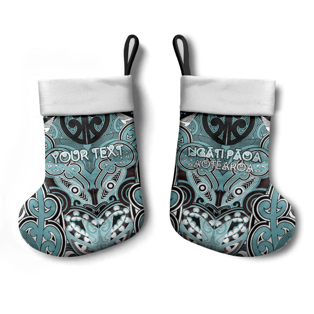 Aotearoa Iwi Ngati Paoa Personalised Christmas Stocking Maori Kowhaiwhai Pattern