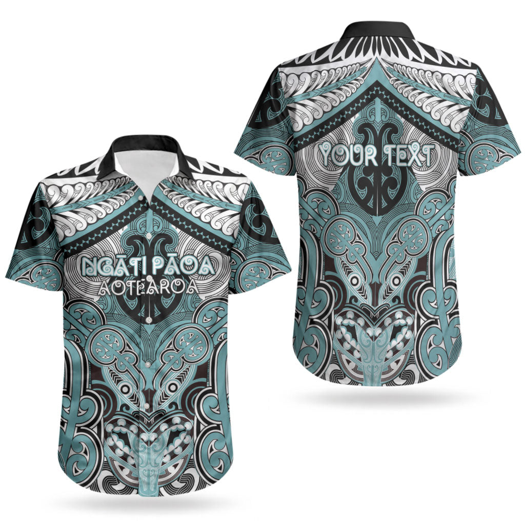 Aotearoa Iwi Ngati Paoa Personalised Couples Matching Off Shoulder Maxi Dress and Hawaiian Shirt Maori Kowhaiwhai Pattern