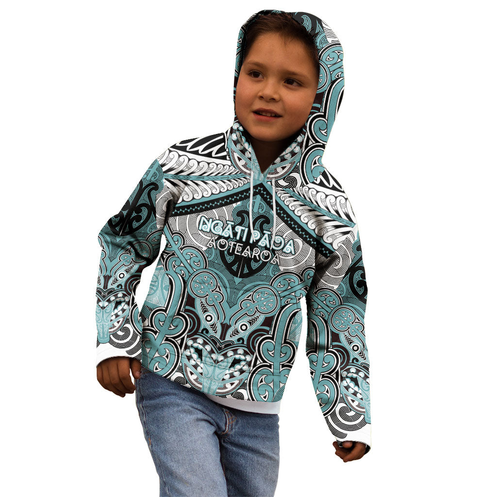 Aotearoa Iwi Ngati Paoa Personalised Kid Hoodie Maori Kowhaiwhai Pattern