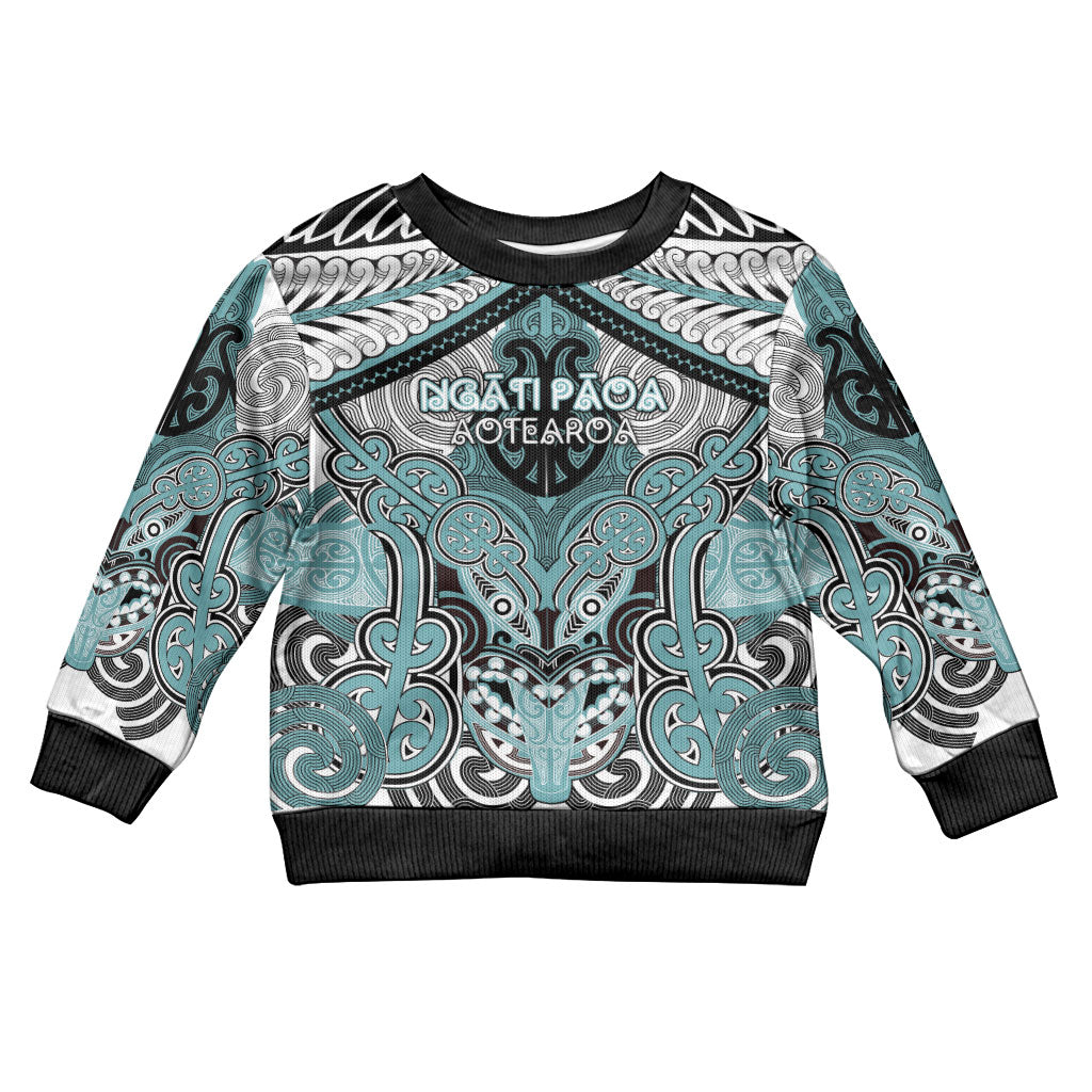 Aotearoa Iwi Ngati Paoa Personalised Kid Ugly Christmas Sweater Maori Kowhaiwhai Pattern