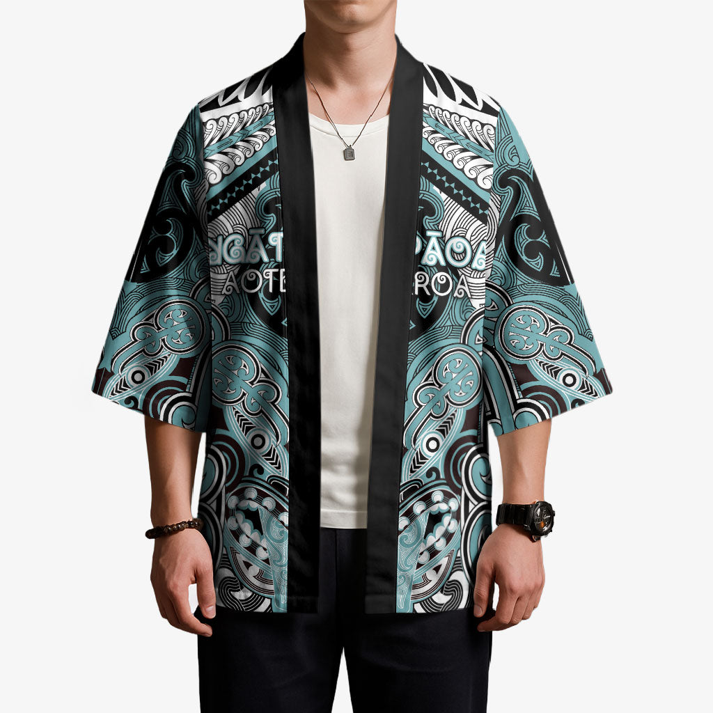 Aotearoa Iwi Ngati Paoa Personalised Kimono Maori Kowhaiwhai Pattern