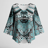 Aotearoa Iwi Ngati Paoa Personalised Kimono Sleeve Blouse Maori Kowhaiwhai Pattern