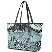 Aotearoa Iwi Ngati Paoa Leather Tote Bag Maori Kowhaiwhai Pattern