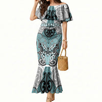 Aotearoa Iwi Ngati Paoa Personalised Mermaid Dress Maori Kowhaiwhai Pattern