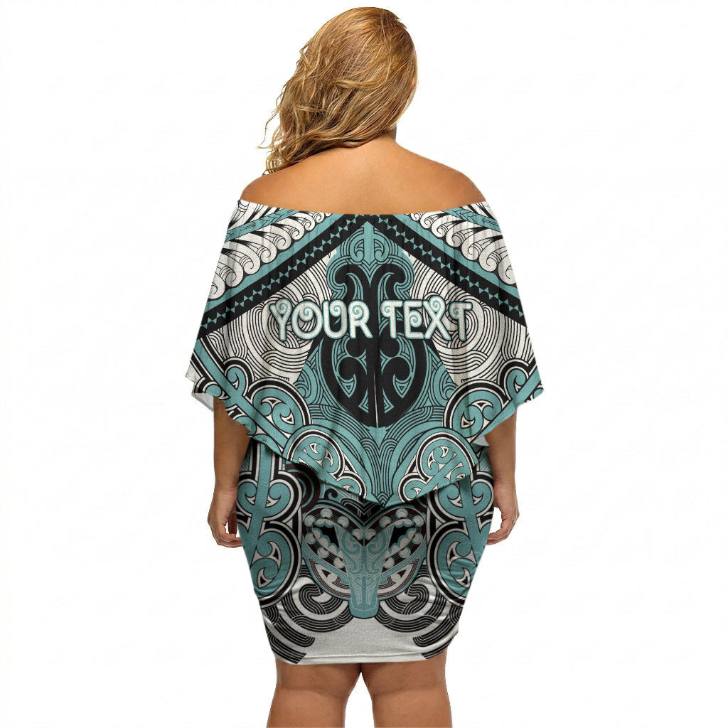 Aotearoa Iwi Ngati Paoa Personalised Off Shoulder Short Dress Maori Kowhaiwhai Pattern