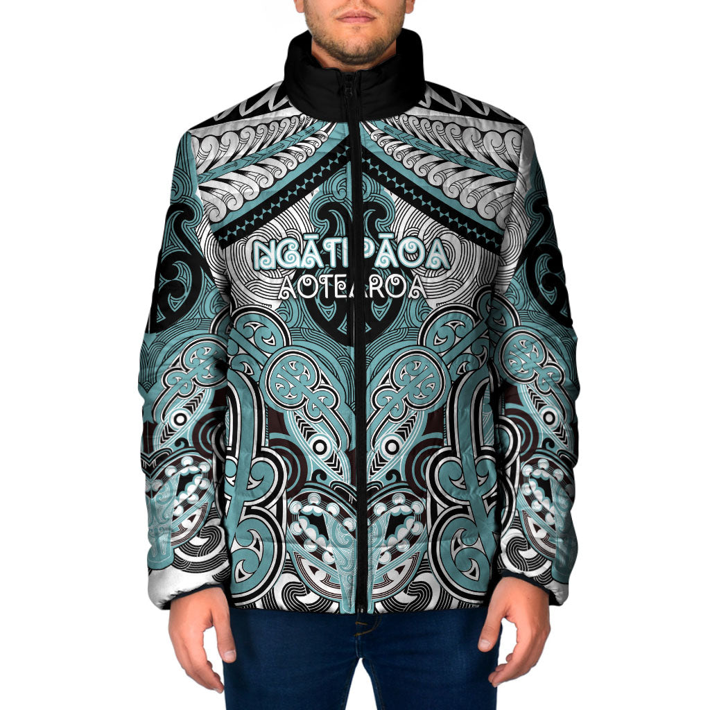 Aotearoa Iwi Ngati Paoa Personalised Padded Jacket Maori Kowhaiwhai Pattern