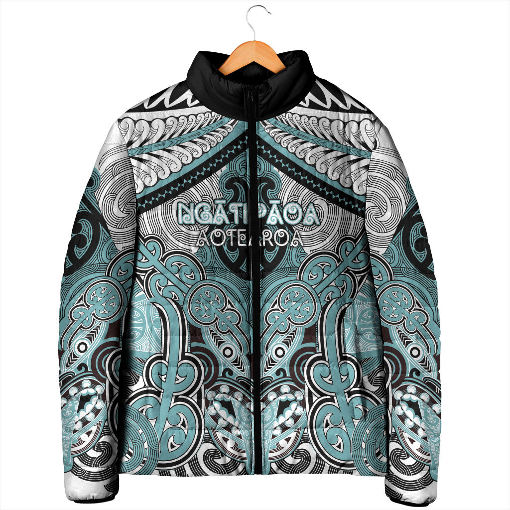 Aotearoa Iwi Ngati Paoa Personalised Padded Jacket Maori Kowhaiwhai Pattern