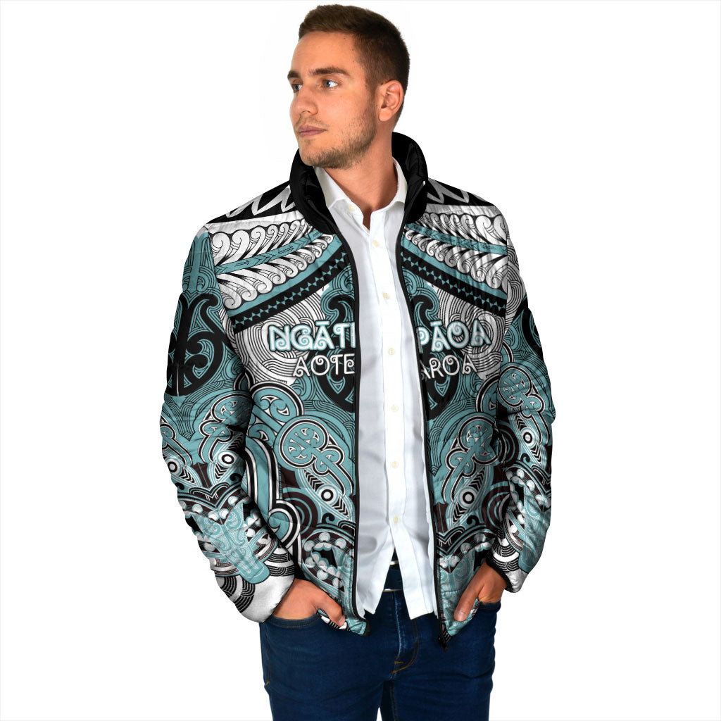 Aotearoa Iwi Ngati Paoa Personalised Padded Jacket Maori Kowhaiwhai Pattern