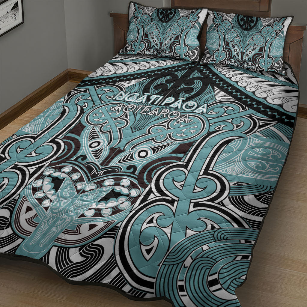 Aotearoa Iwi Ngati Paoa Quilt Bed Set Maori Kowhaiwhai Pattern