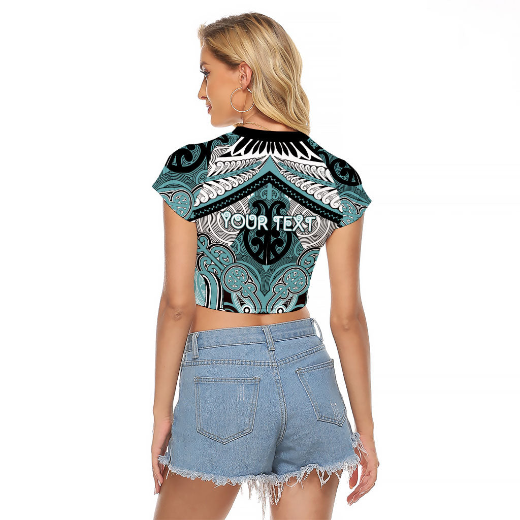 Aotearoa Iwi Ngati Paoa Personalised Raglan Cropped T Shirt Maori Kowhaiwhai Pattern