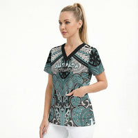 Aotearoa Iwi Ngati Paoa Personalised Scrub Top Maori Kowhaiwhai Pattern