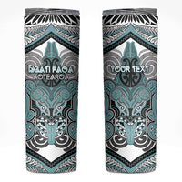 Aotearoa Iwi Ngati Paoa Personalised Skinny Tumbler Maori Kowhaiwhai Pattern