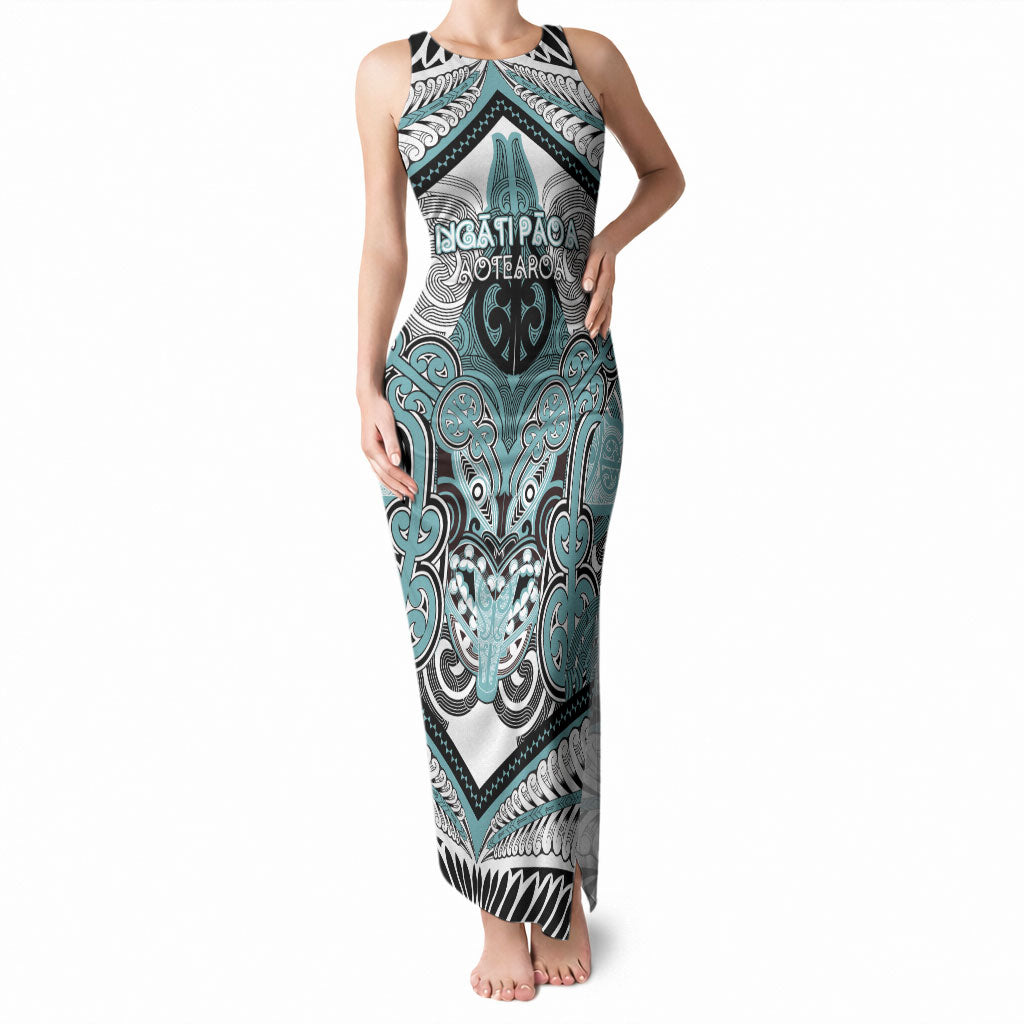 Aotearoa Iwi Ngati Paoa Personalised Tank Maxi Dress Maori Kowhaiwhai Pattern