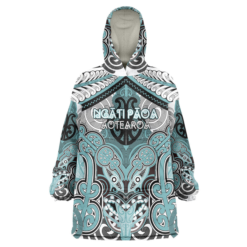 Aotearoa Iwi Ngati Paoa Personalised Wearable Blanket Hoodie Maori Kowhaiwhai Pattern