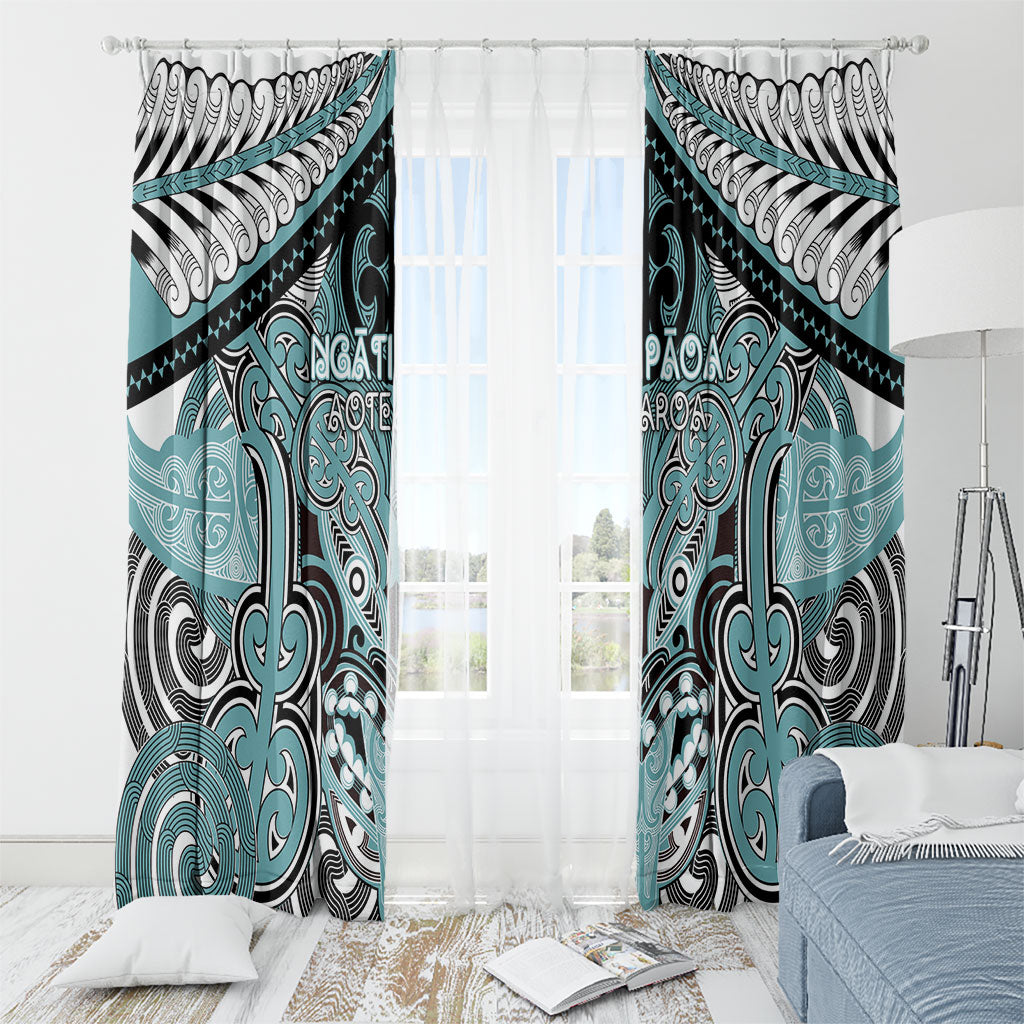 Aotearoa Iwi Ngati Paoa Window Curtain Maori Kowhaiwhai Pattern