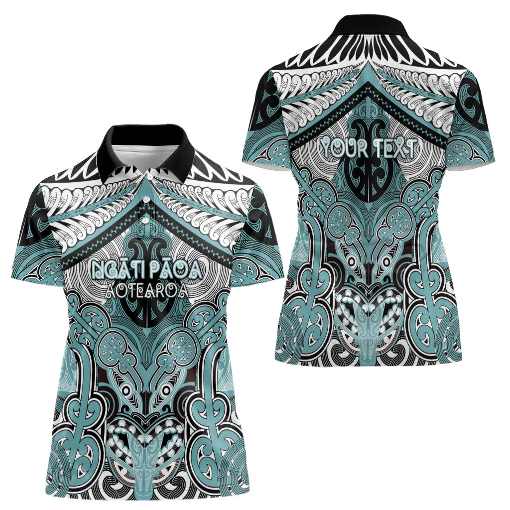 Aotearoa Iwi Ngati Paoa Personalised Women Polo Shirt Maori Kowhaiwhai Pattern