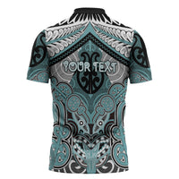 Aotearoa Iwi Ngati Paoa Personalised Zipper Polo Shirt Maori Kowhaiwhai Pattern