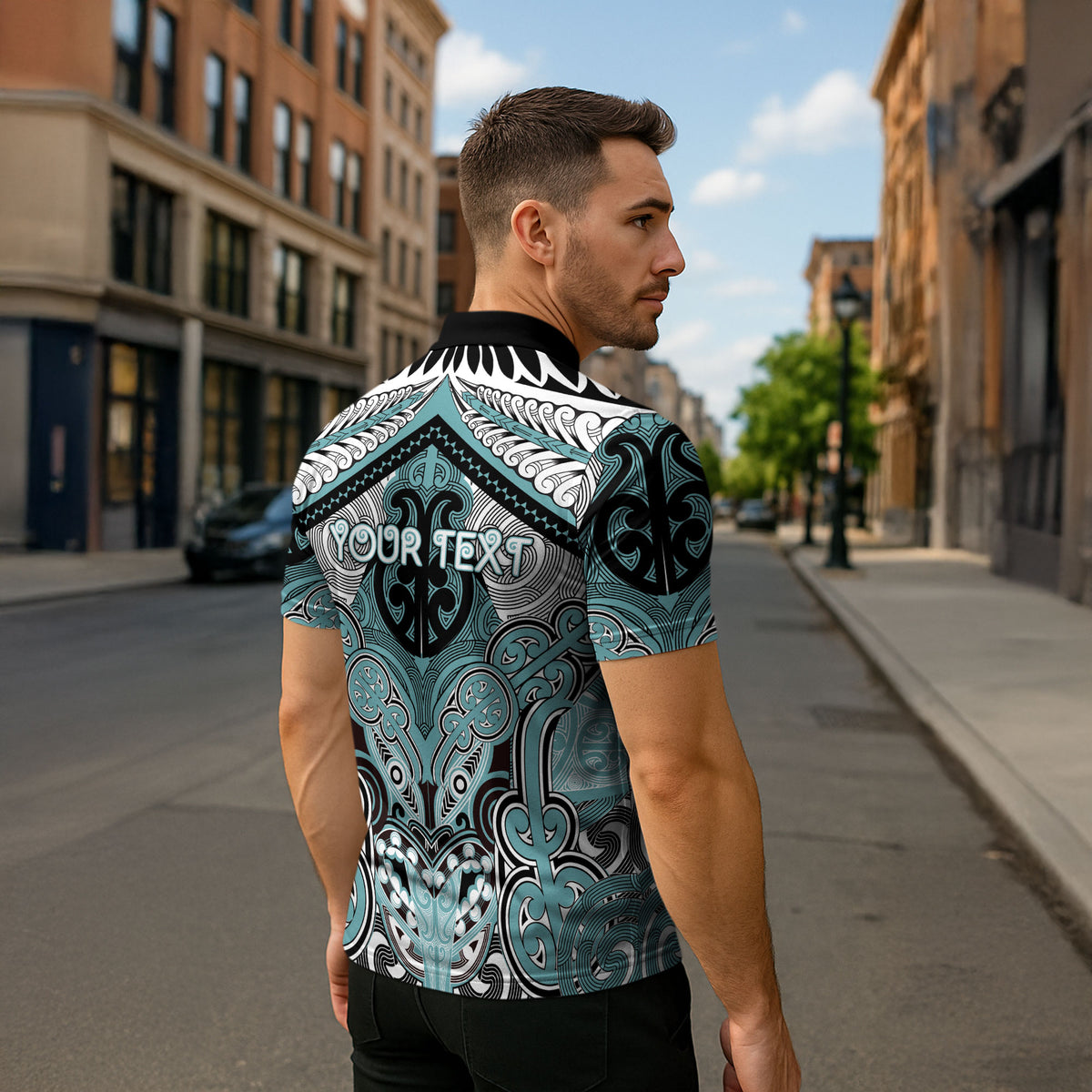 Aotearoa Iwi Ngati Paoa Personalised Zipper Polo Shirt Maori Kowhaiwhai Pattern