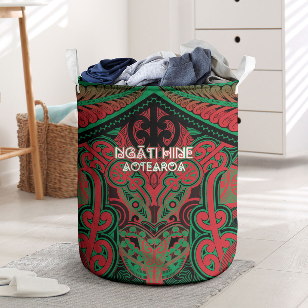 Aotearoa Iwi Ngati Hine Laundry Basket Maori Kowhaiwhai Pattern