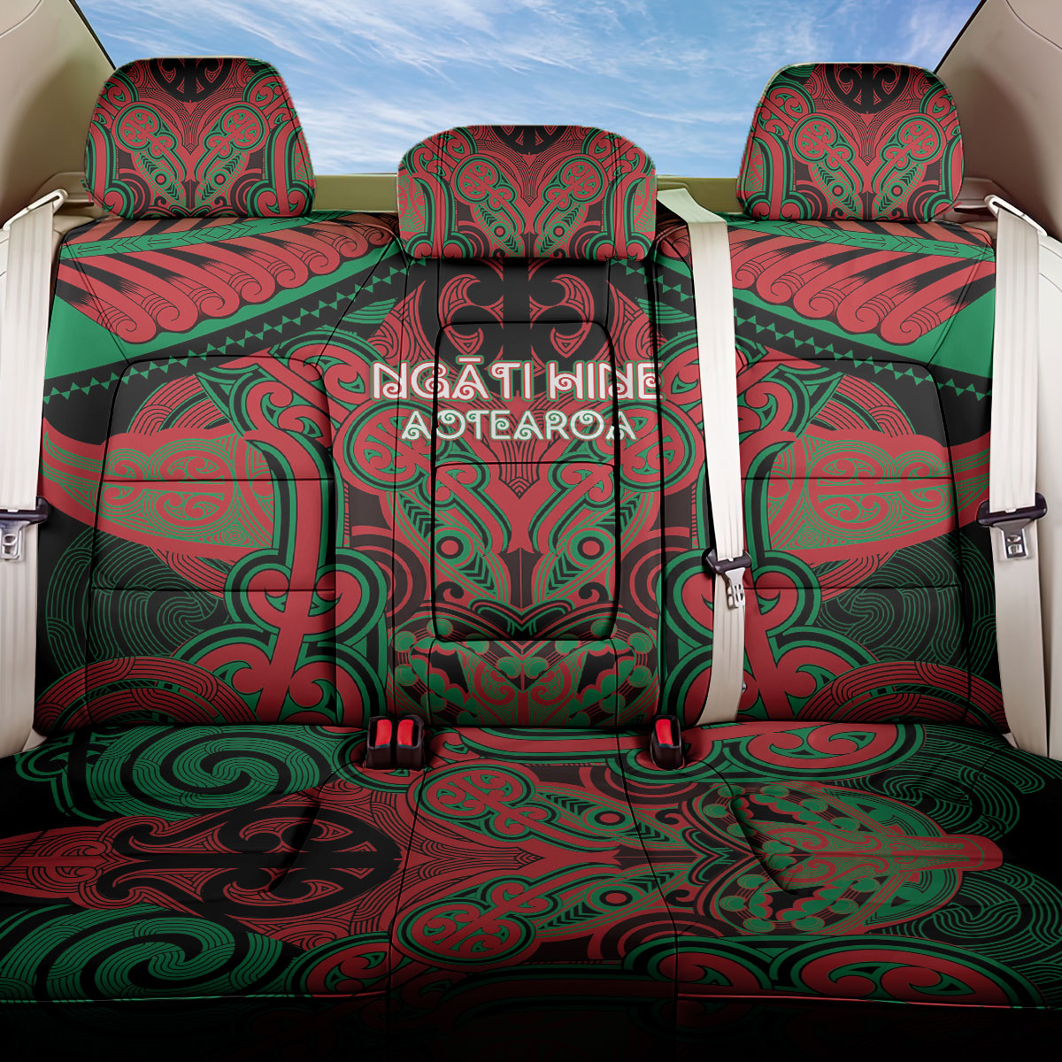 Aotearoa Iwi Ngati Hine Back Car Seat Cover Maori Kowhaiwhai Pattern
