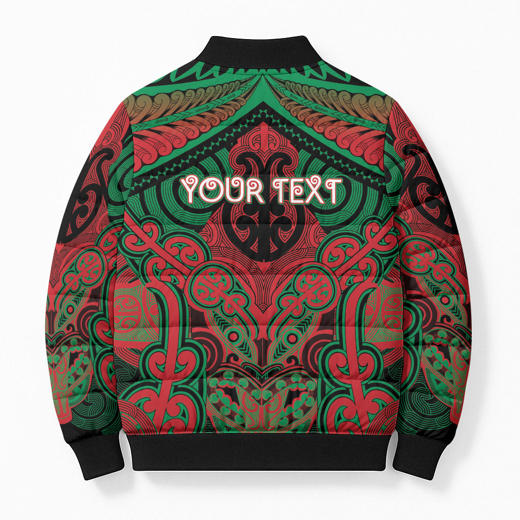 Aotearoa Iwi Ngati Hine Personalised Bomber Puffer Jacket Maori Kowhaiwhai Pattern