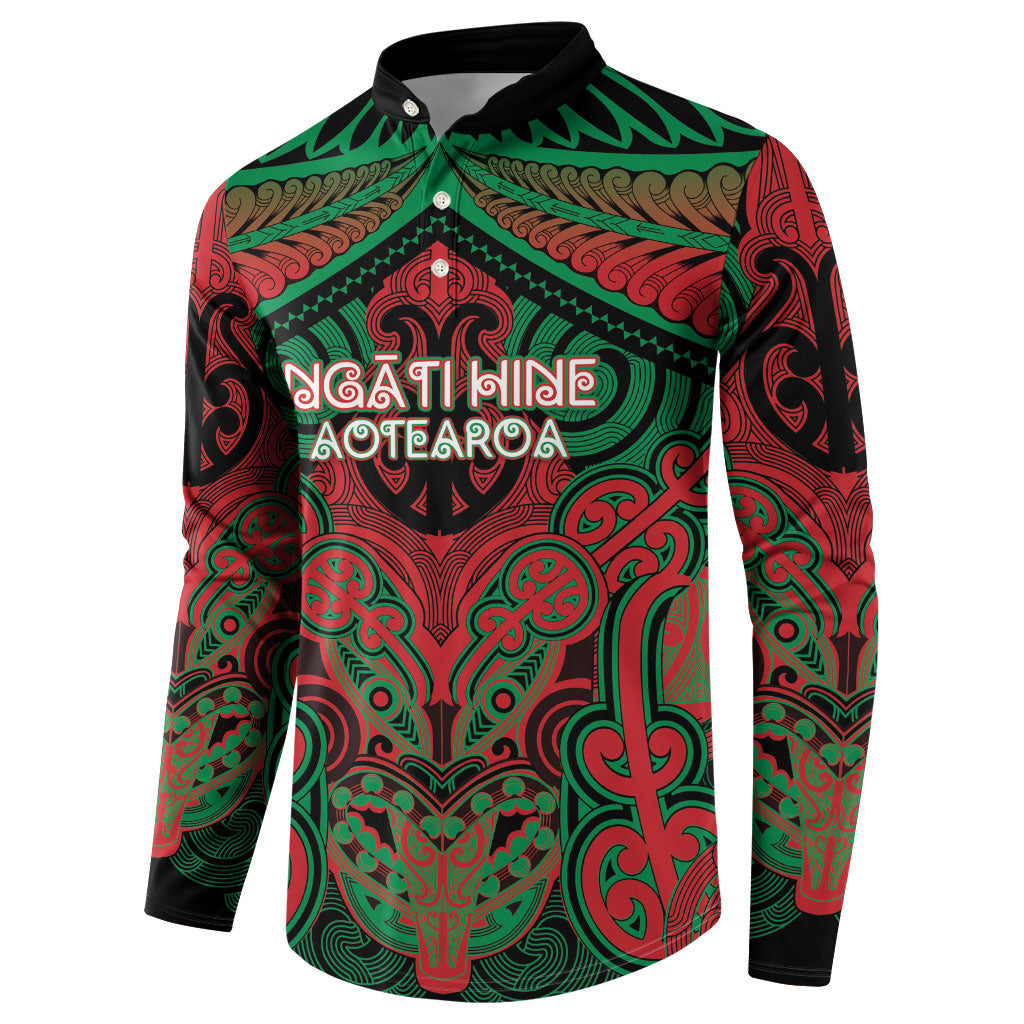Aotearoa Iwi Ngati Hine Personalised Button Sweatshirt Maori Kowhaiwhai Pattern