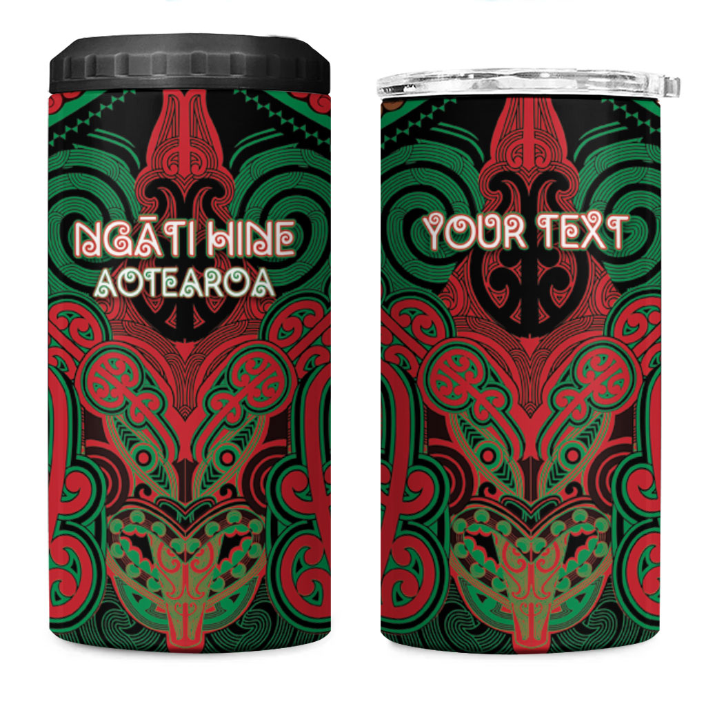 Aotearoa Iwi Ngati Hine Personalised 4 in 1 Can Cooler Tumbler Maori Kowhaiwhai Pattern