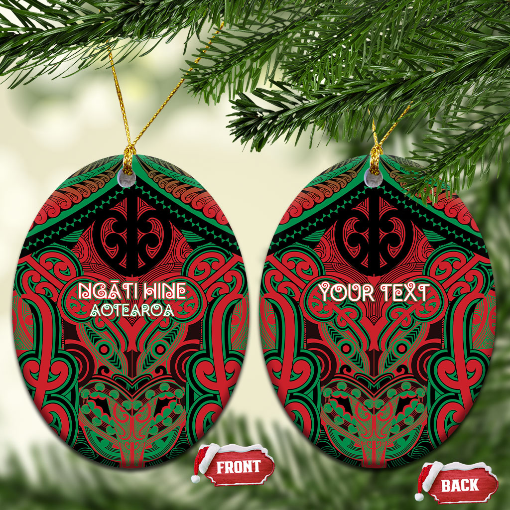 Aotearoa Iwi Ngati Hine Personalised Ceramic Ornament Maori Kowhaiwhai Pattern