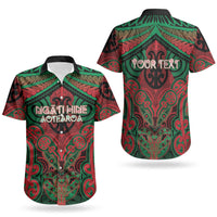 Aotearoa Iwi Ngati Hine Personalised Couples Matching Off Shoulder Short Dress and Hawaiian Shirt Maori Kowhaiwhai Pattern